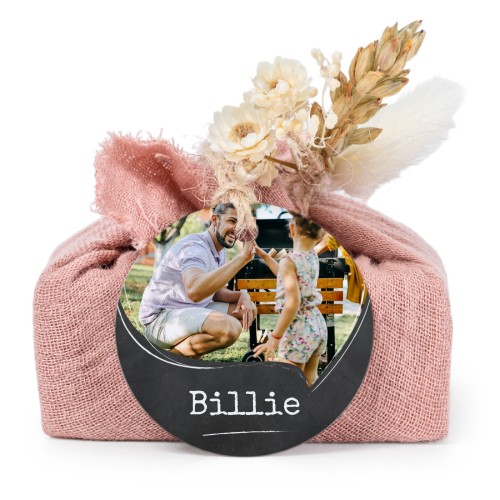 Lot de 6 savons avec emballage en coton rose et étiquettes rondes