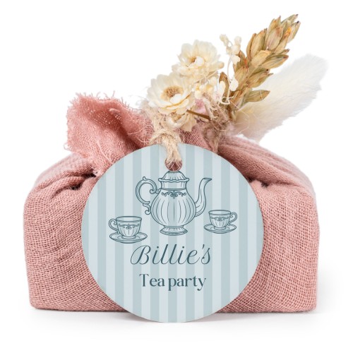 Lot de 6 savons avec emballage en coton rose et étiquettes rondes