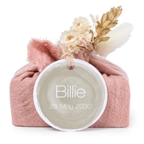 Pink cotton wrapped soaps with round label (6 pcs)