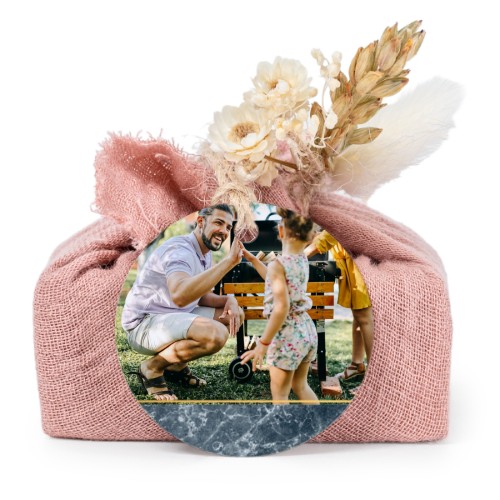 Pink cotton wrapped soaps with round label (6 pcs)