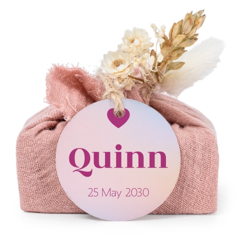 Såper i rosa stoffinnpakninger med rundt merke (sett à 6)