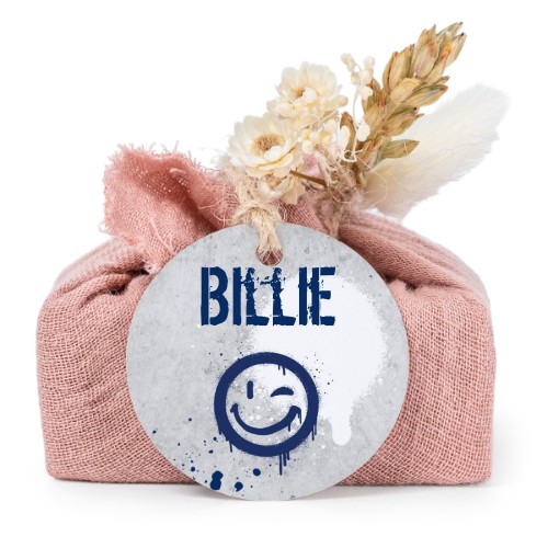 Såper i rosa stoffinnpakninger med rundt merke (sett à 6)