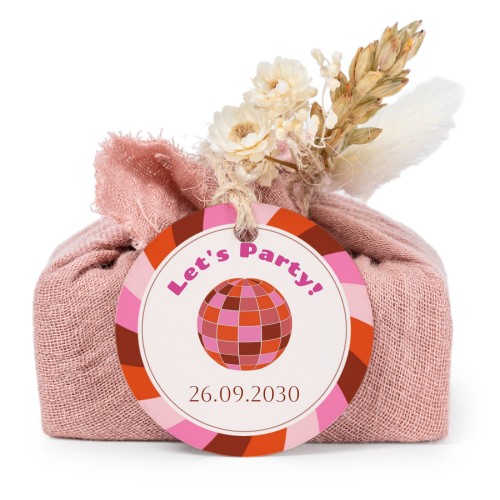 Zeepjes in roos tetra doekje met rond label (set van 6) Zeepjes in roos tetra doekje met rond label (set van 6)