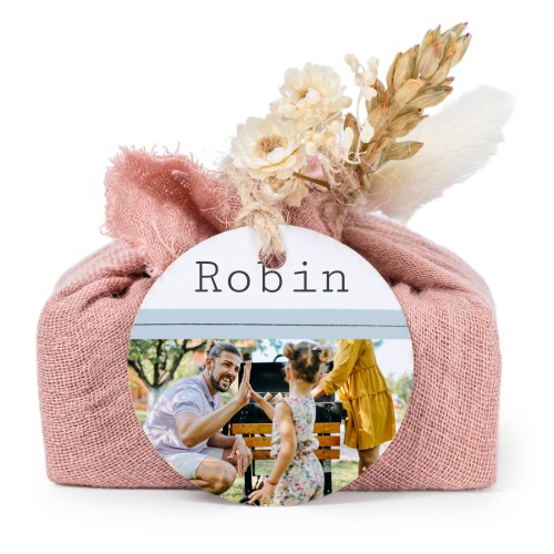 Zeepjes in roos tetra doekje met rond label (set van 6)