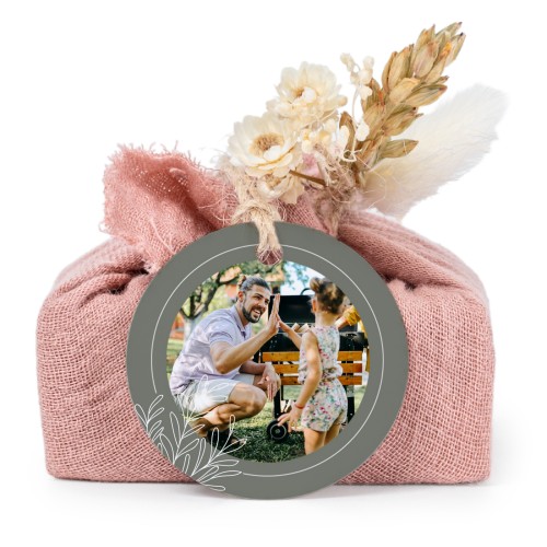 Pink cotton wrapped soaps with round label (6 pcs)