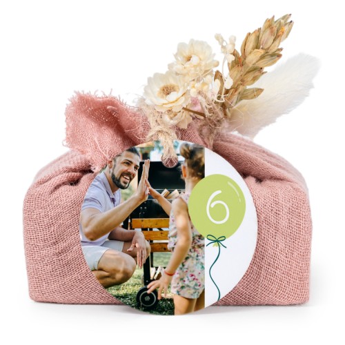 Lot de 6 savons avec emballage en coton rose et étiquettes rondes