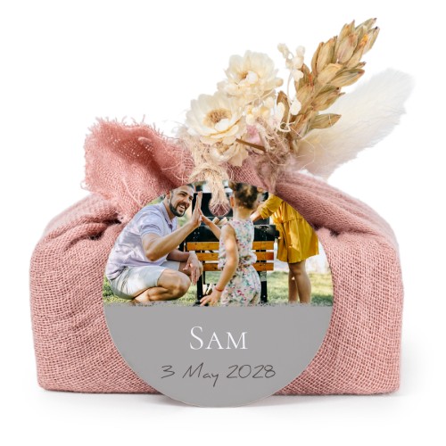 Lot de 6 savons avec emballage en coton rose et étiquettes rondes Lot de 6 savons avec emballage en coton rose et étiquettes rondes