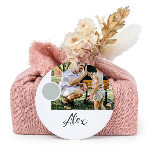 Lot de 6 savons avec emballage en coton rose et étiquettes rondes