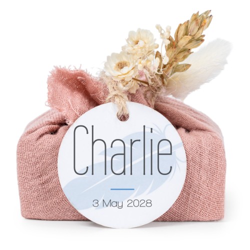 Zeepjes in roos tetra doekje met rond label (set van 6) Zeepjes in roos tetra doekje met rond label (set van 6)