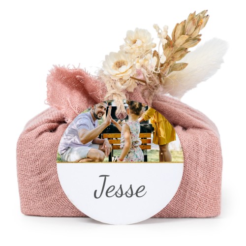 Lot de 6 savons avec emballage en coton rose et étiquettes rondes