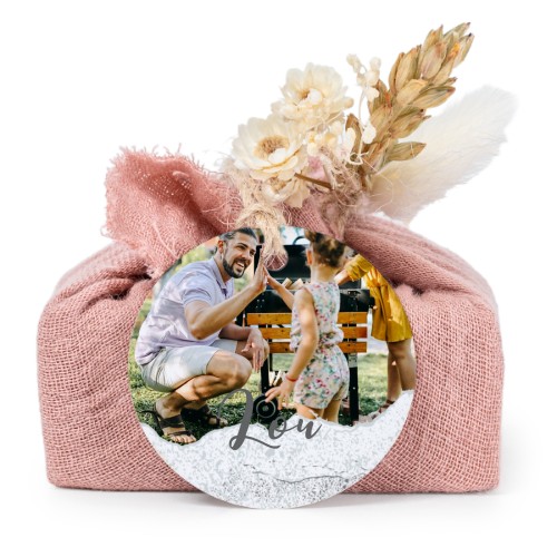 Pink cotton wrapped soaps with round label (6 pcs)