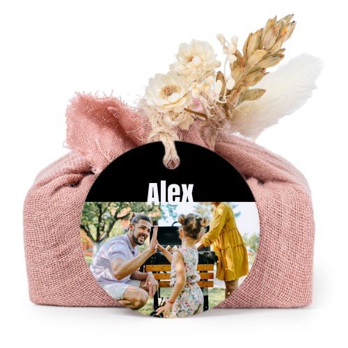 Tvålar i rosa tygförpackningar med rund etikett (6 st)