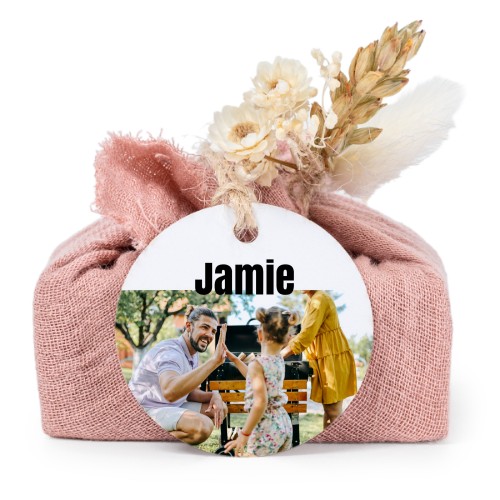 Såper i rosa stoffinnpakninger med rundt merke (sett à 6)