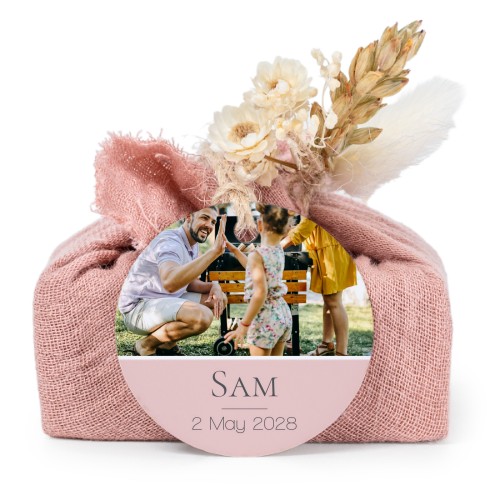 Saippuat rosa kangaskääreessä, pyöreä etiketti (6 kpl)