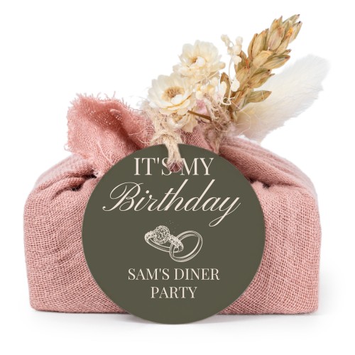 Såper i rosa stoffinnpakninger med rundt merke (sett à 6)