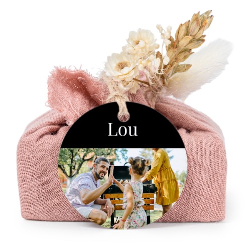 Lot de 6 savons avec emballage en coton rose et étiquettes rondes