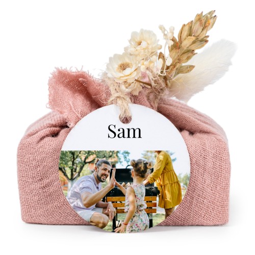 Pink cotton wrapped soaps with round label (6 pcs)