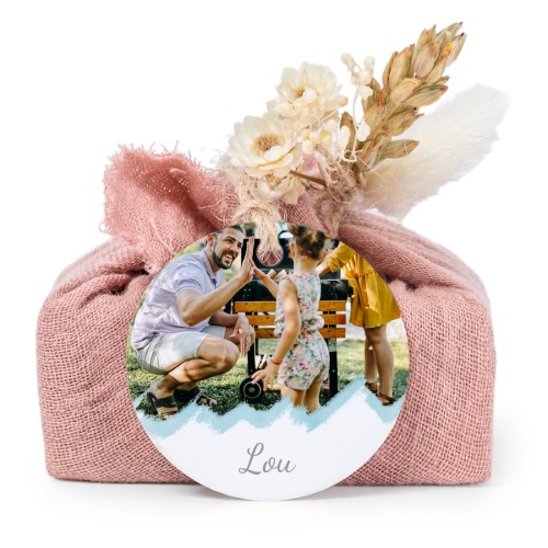 Lot de 6 savons avec emballage en coton rose et étiquettes rondes