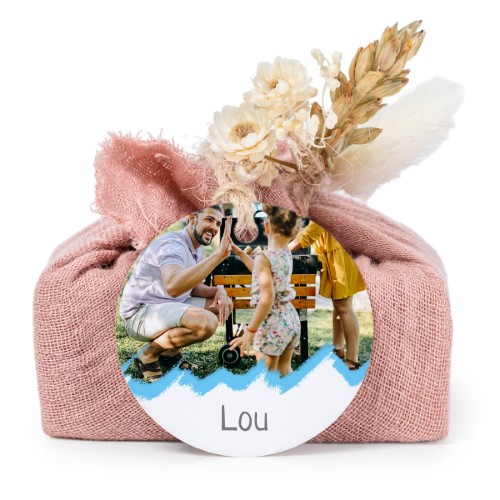 Lot de 6 savons avec emballage en coton rose et étiquettes rondes Lot de 6 savons avec emballage en coton rose et étiquettes rondes