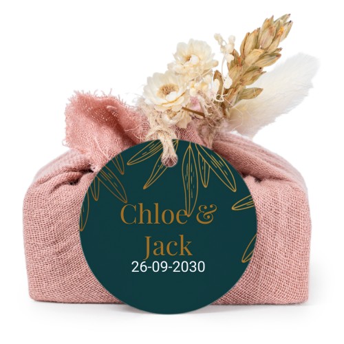 Lot de 6 savons avec emballage en coton rose et étiquettes rondes