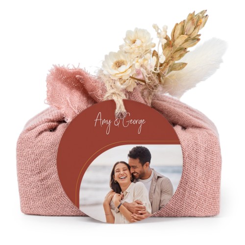 Pink cotton wrapped soaps with round label (6 pcs)