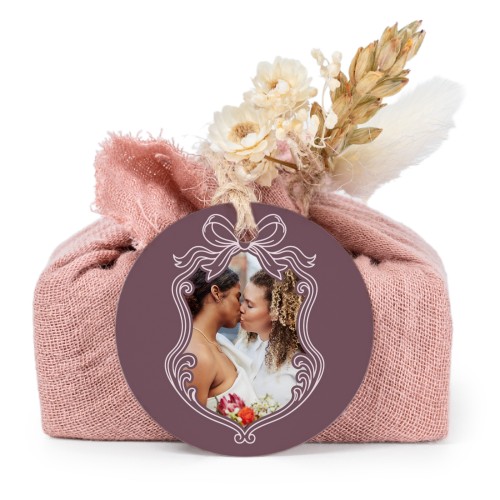 Pink cotton wrapped soaps with round label (6 pcs)