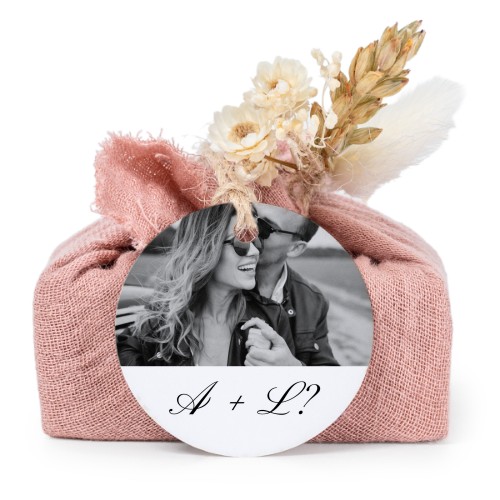 Lot de 6 savons avec emballage en coton rose et étiquettes rondes