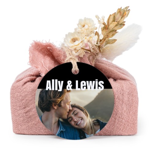 Zeepjes in roos tetra doekje met rond label (set van 6)