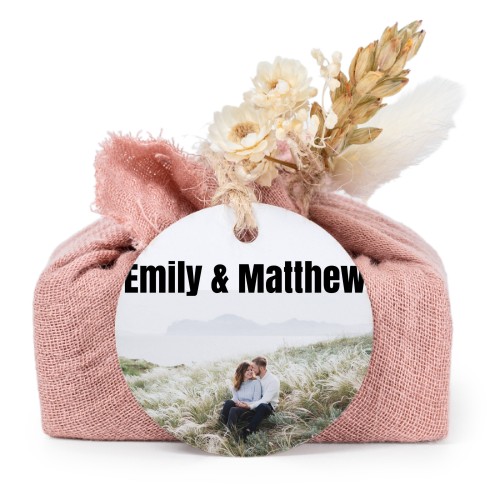 Tvålar i rosa tygförpackningar med rund etikett (6 st)