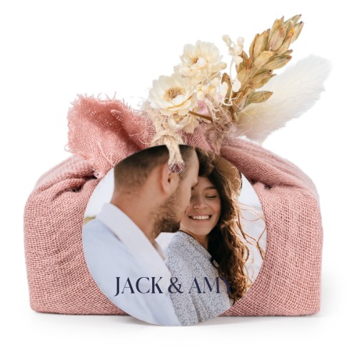 Lot de 6 savons avec emballage en coton rose et étiquettes rondes