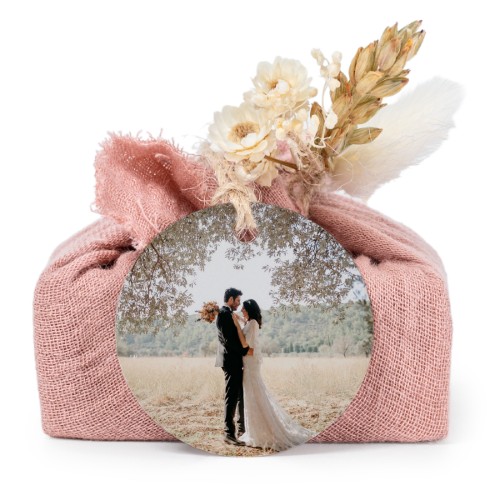 Pink cotton wrapped soaps with round label (6 pcs)