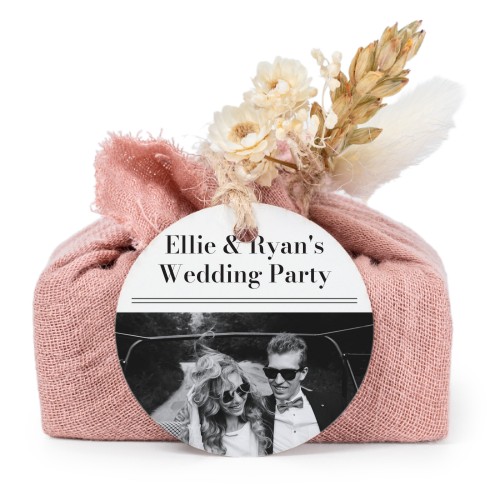 Pink cotton wrapped soaps with round label (6 pcs)