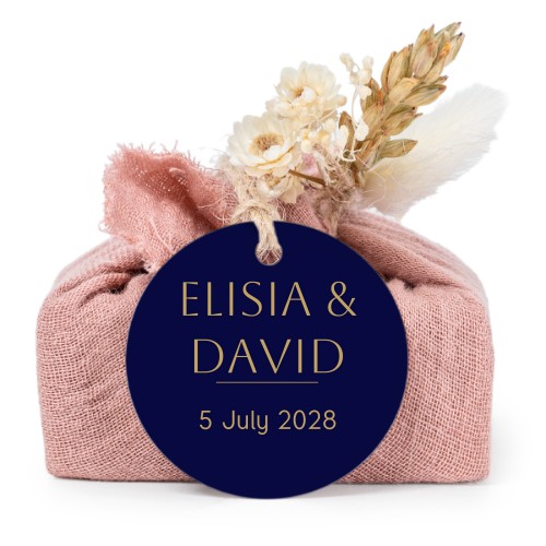 Pink cotton wrapped soaps with round label (6 pcs)