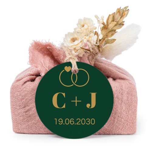 Pink cotton wrapped soaps with round label (6 pcs)