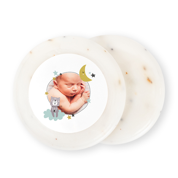 Round Bar of Soap with Sticker (set of 12)
