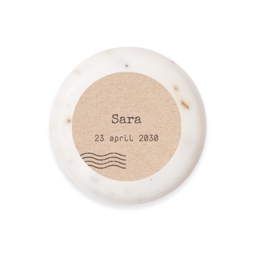 Rund sæbe med klistermærke - 6 stk