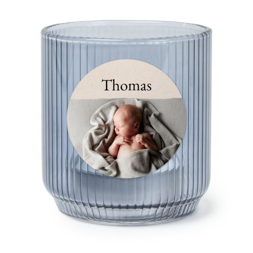 VĂ€rmeljushĂ„llare  i blĂ„tt glas med runda klistermĂ€rken â 6 st VĂ€rmeljushĂ„llare  i blĂ„tt glas med runda klistermĂ€rken â 6 st