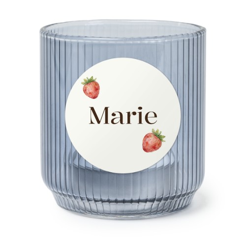 Theelichthouder blauw met ronde sticker - set van 6