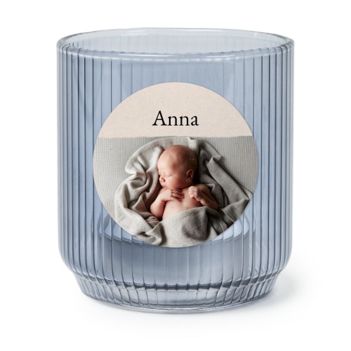 Windlichter blau mit Aufkleber Rund - 6 Stk. 