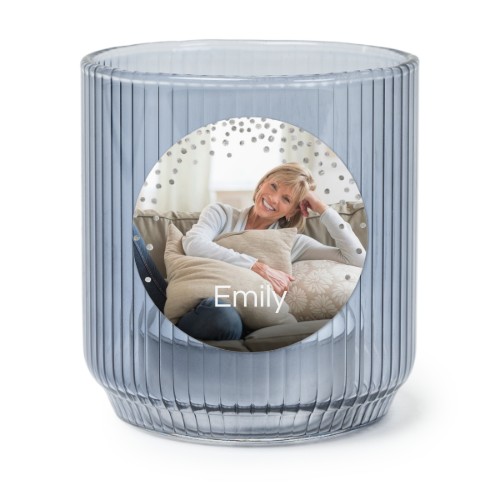 Windlichter blau mit Aufkleber Rund - 6 Stk. 