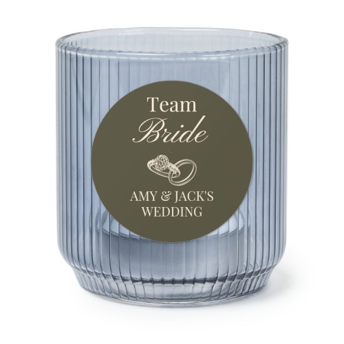 Theelichthouder blauw met ronde sticker - set van 6 Theelichthouder blauw met ronde sticker - set van 6