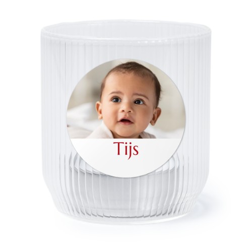 Theelichthouder doorzichtig met ronde sticker - set van 6