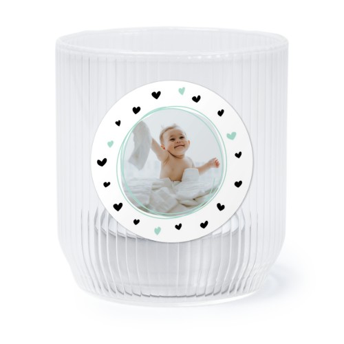 Lysholder i glass med runde klistermerker - 6 stk