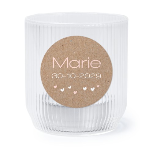 Personalised Clear Glass Tealight Holder with Round Stickers – Set of 6