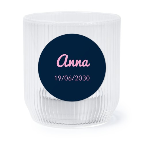 Värmeljushållare i glas med runda klistermärken - 6 st