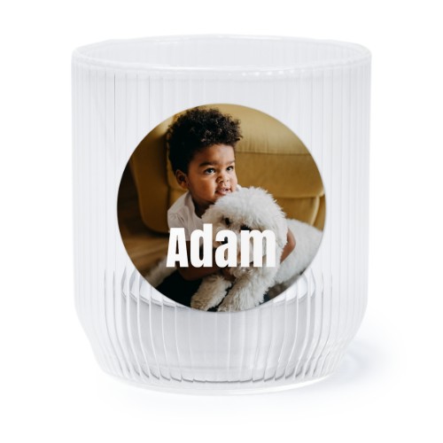 Waxinelichthouder doorzichtig met ronde sticker - set van 6