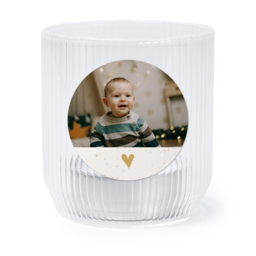 Personalised Clear Glass Tealight Holder with Round Stickers – Set of 6