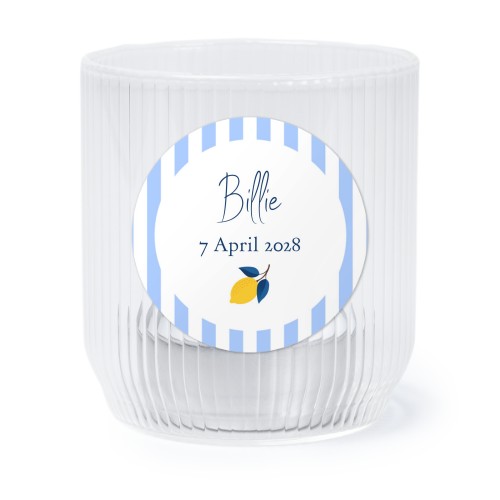 Personalised Clear Glass Tealight Holder with Round Stickers – Set of 6