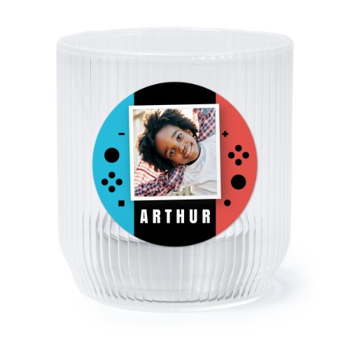 Photophore en verre transparent avec autocollant rond - Lot de 6