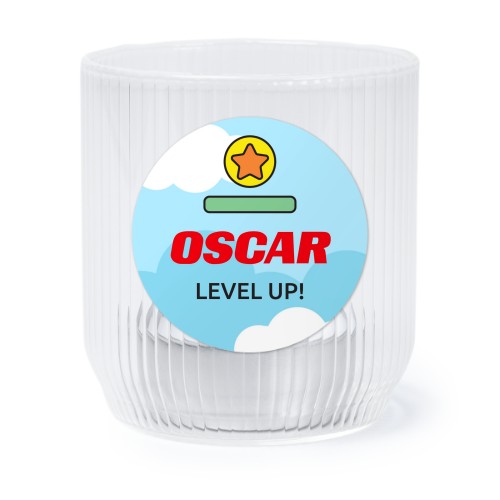 Kynttilälyhty lasista pyöreillä tarroilla – 6 kpl